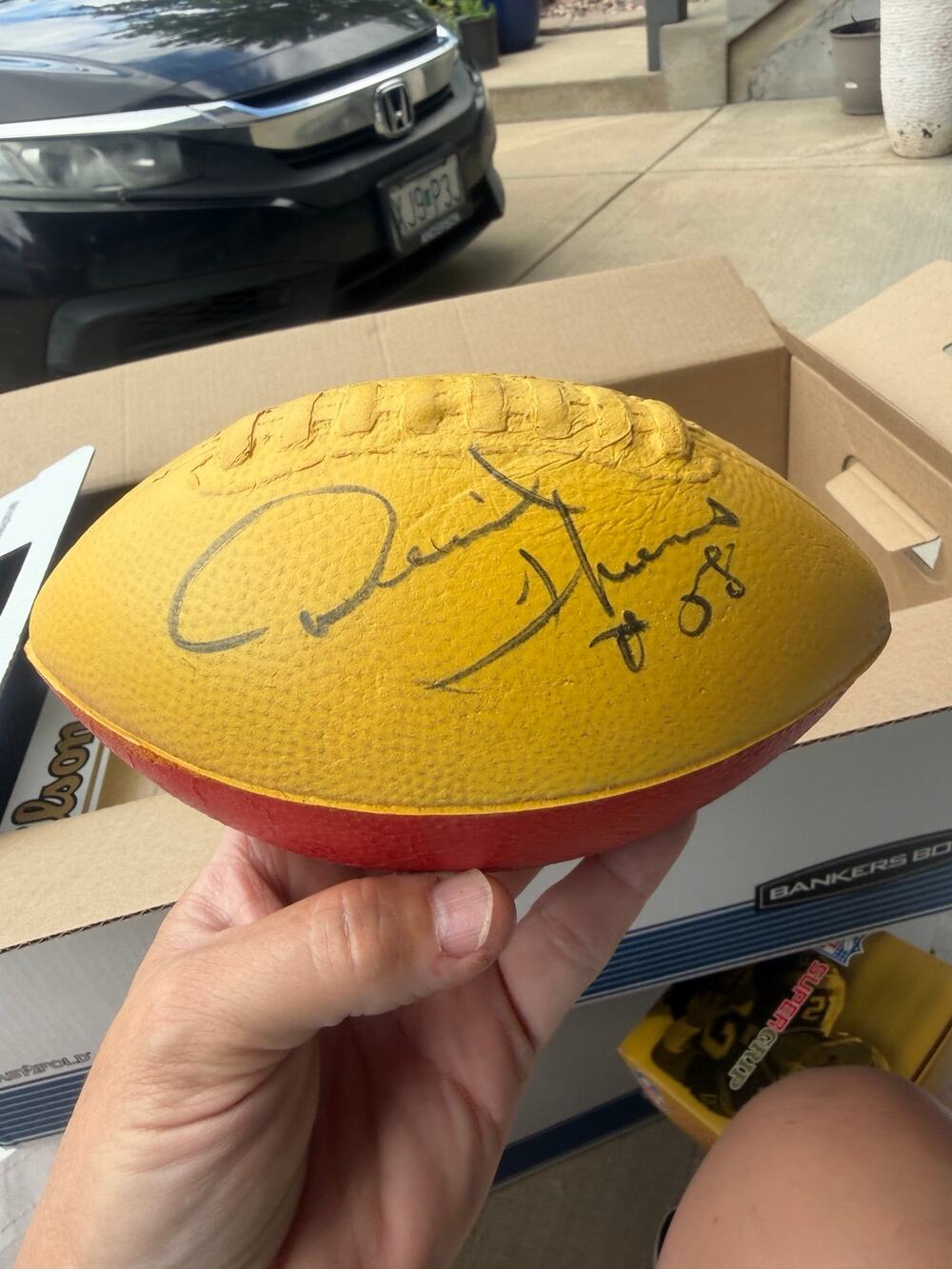 Kansas City Chiefs Mini Foam Football Signed #58 Believed Derrick Thomas